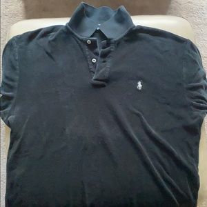 Mens Black Short Sleeve Thick Knit Shirt